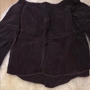 Black Hardtail forever Sleeve Asymmetrical Ruffled Blouse XS. Being sold AS-IS.